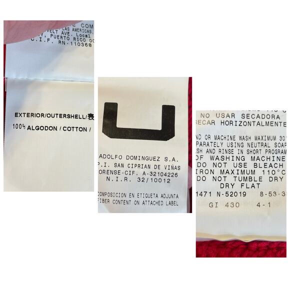 Adolfo Dominquez Red Knit Pockets Belted Designer Sweater Zip Jacket Women L NWT - Picture 10 of 12